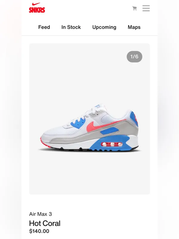 NIKE Air Max 90 Hot Coral Sneakers Running Shoes White Pink Coral Athletic Sz. 6 - Image 9