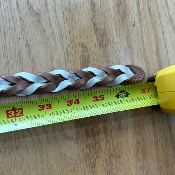 Fossil Women's Braided Leather belt Two Tone Brown Size‎ Small - Image 8