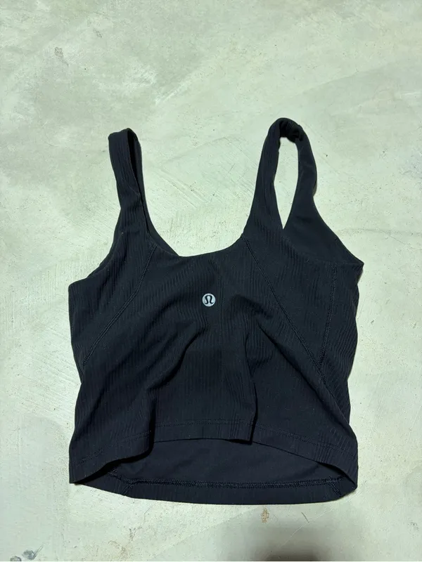 lululemon athletica Black ribbed align tank top cropped 2 - Image 4
