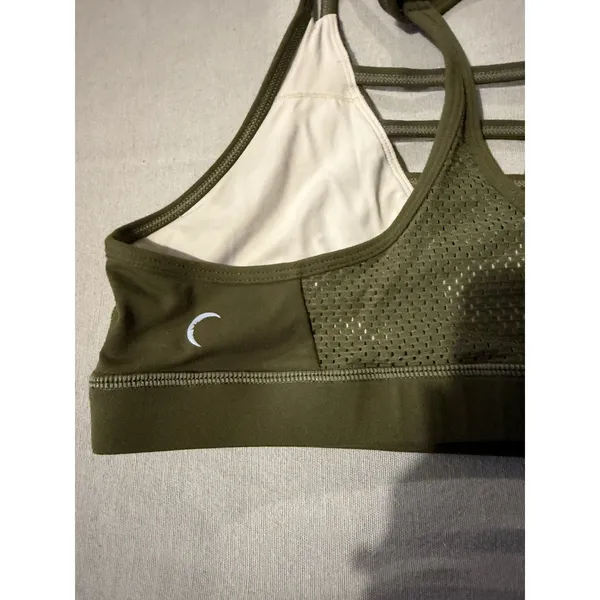 Zyia‎ Active Olive Green Strappy Sports Bra Size M Removable Pads Not Included - Image 5