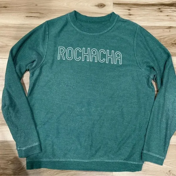 Rochacha Green Cord Pullover Sweatshirt Women’s Large - Image 2