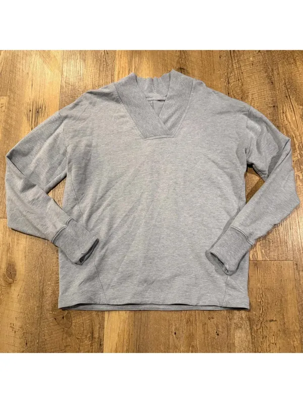 Athleta Clarity V-Neck Sweatshirt Blue - Image 3