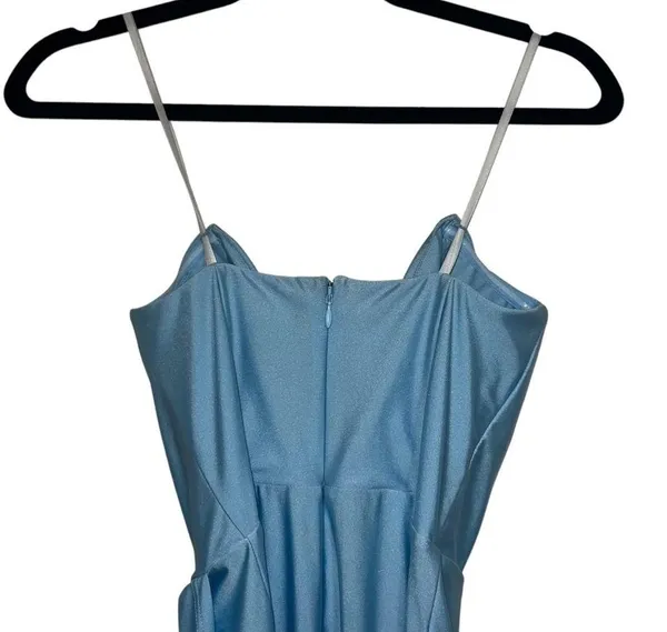 Michael Costello X Revolve Jake Strapless Plunging Maxi Gown Baby Blue - Image 8