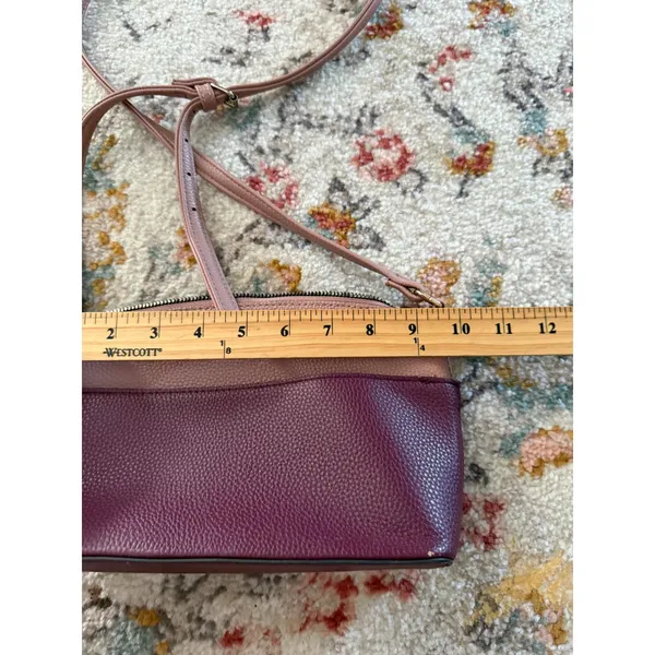 Nanette Lepore Pink and Purple‎ Colorblock Pebbled Faux Leather Crossbody Bag - Image 2
