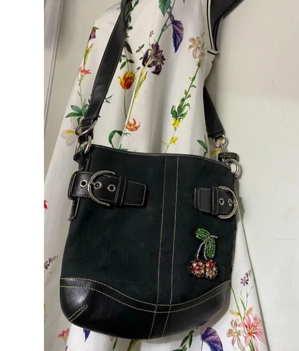Coach Black Jacquard Fabric Signature Crossbody - Image 10