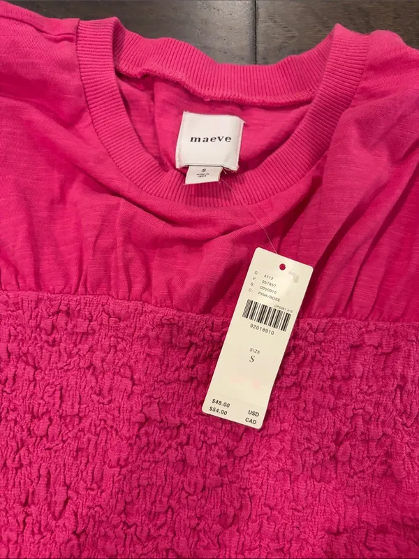 New With Tags Anthropologie Maeve Oink Smocked Top Sz S - Image 7