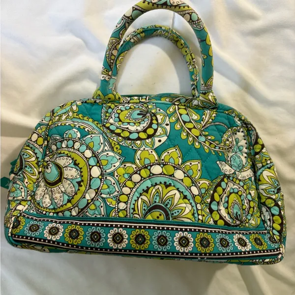 Vera Bradley Lime’s Up Quilted Small Satchel Handbag Paisley - Image 2