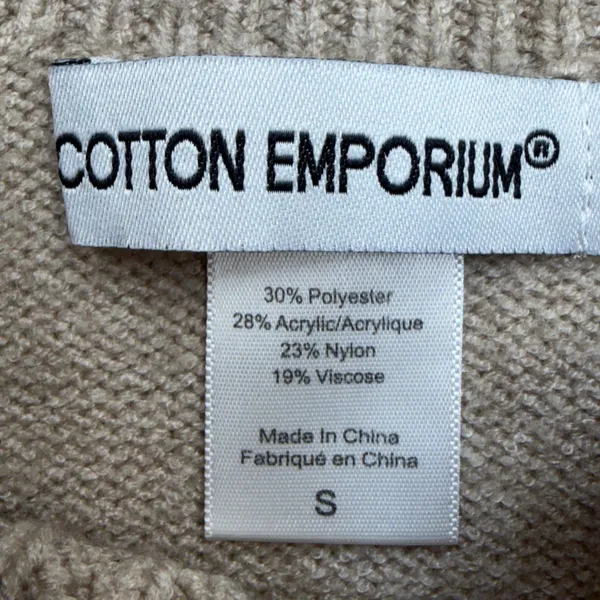 Cotton Emporium Sweater Vest Womens S Cable Knit Tan Preppy Coquette Academia - Image 3