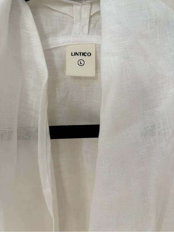 Lintico 100% Linen Halter Neck Tie-Front Crop Top Faye - Image 3