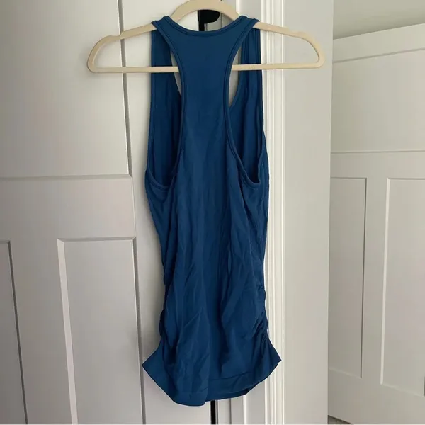 Athleta speedlight Racerback Blue‎ teal Ruched Sleeveless Tank Top seamless - Image 5