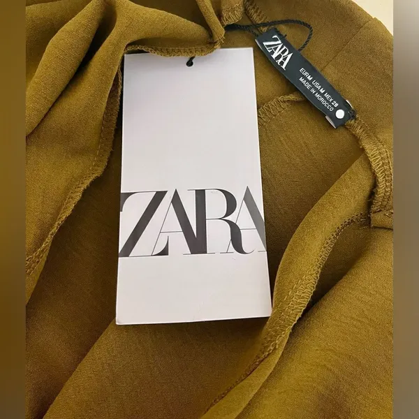 NWT - Zara VOLUMINOUS SLEEVE DRESS size Medium - Image 5