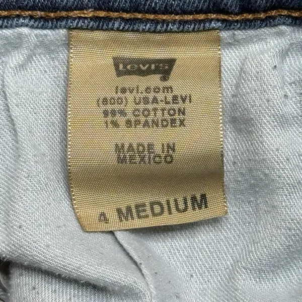 Levi's 505 Straight Leg Jeans Women's 8 Medium Blue Mid Rise Stretch Denim EUC - Image 4