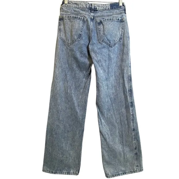 Hollister Low-Rise Baggy Jeans Women 000R W23 Blue Acid Wash Denim Y2K 90s EUC - Image 2