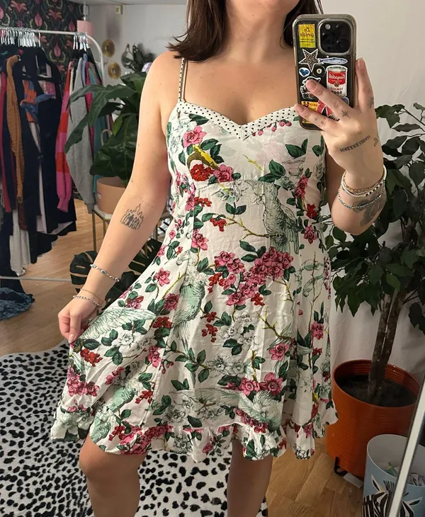 Anthropologie Layla Floral Sleep Dress White Pink Size Small - Image 5
