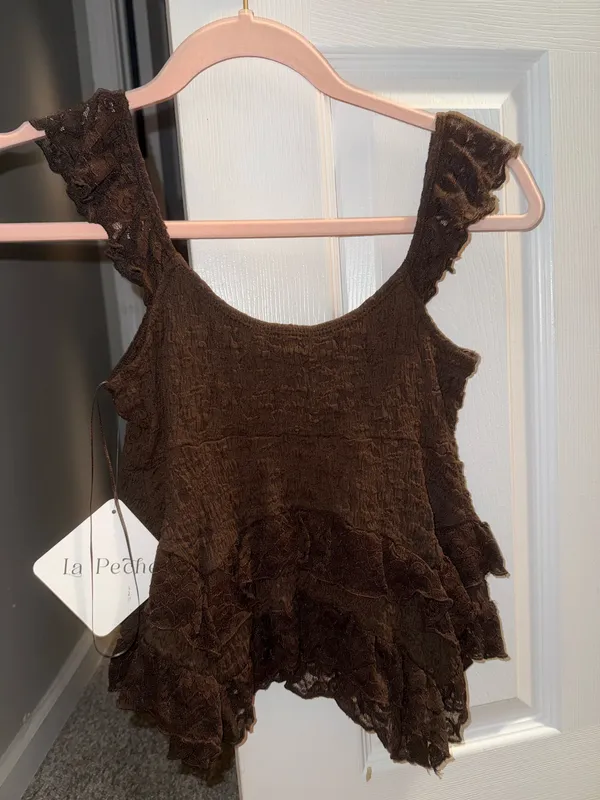 La Peche Brown Top Size XS - Image 2