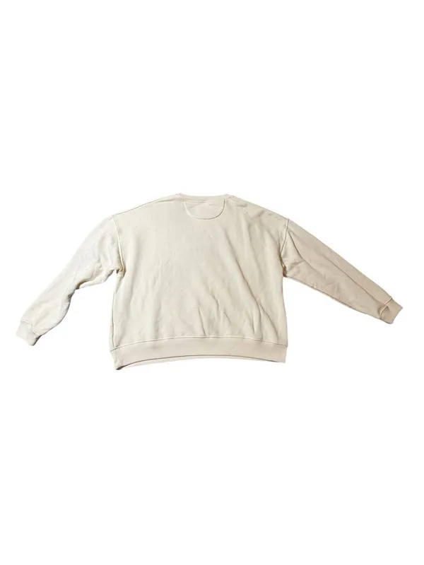 American Eagle Paris Oversized Crewneck Sweatshirt Cream Large - Image 4
