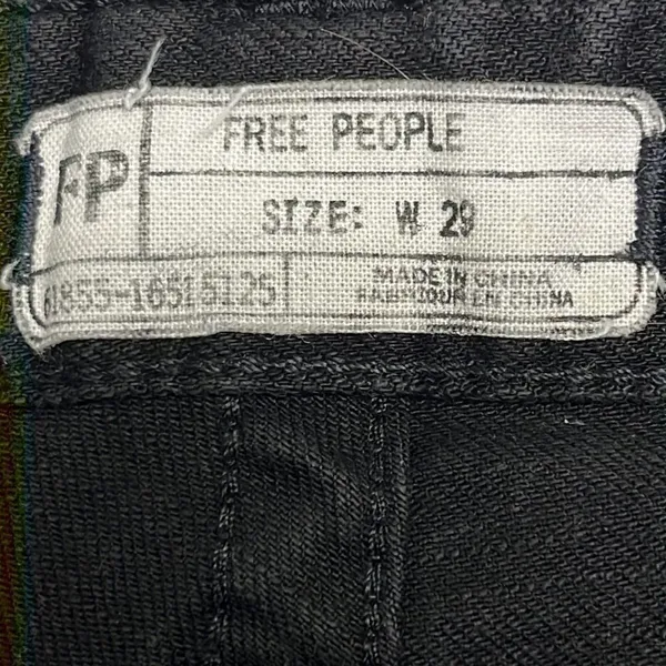 Free People Black Vertical Textured Straight 5 Pocket Button/ZipUp Jeans-Size 29 - Image 12