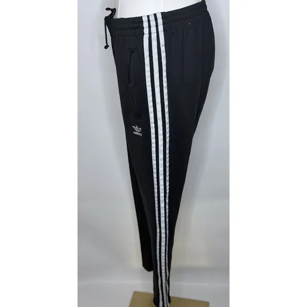 Adidas Originals Primeblue SST Track Pants Black White 3-Stripe Joggers Medium - Image 4