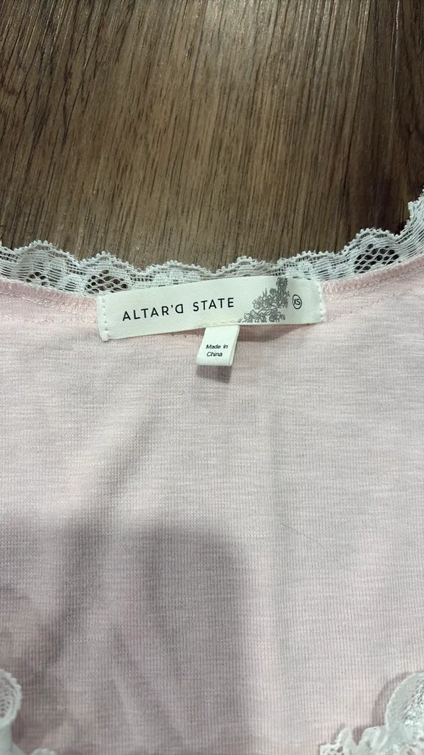 Altar'd State Cap Sleeve Lace Scoop Neck Top - Image 4