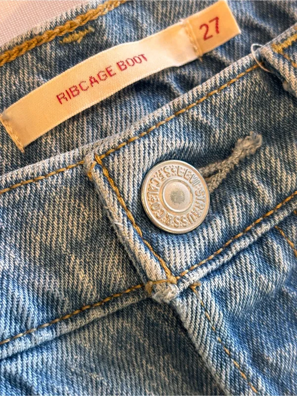 LEVI’S Ribcage High Rise Light Blue Light Wash Straight Leg‎ Women's Jeans Sz 27 - Image 14