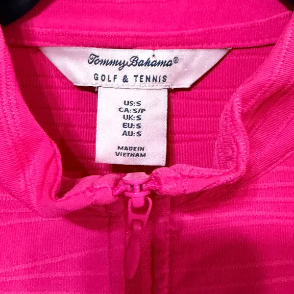 Tommy Bahama Golf Tennis Pink Textured Quarter Zip Pullover Thumbhole Women S - Image 5