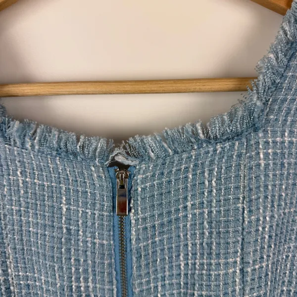 Ivy City Co‎ Claudia Dress Small Blue Tweed Old Money Classic Preppy Coquette - Image 4
