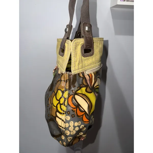Fossil Key-Per Coated Canvas Tote Handbag Floral Pattern Large Shoulder Bag M - Image 6
