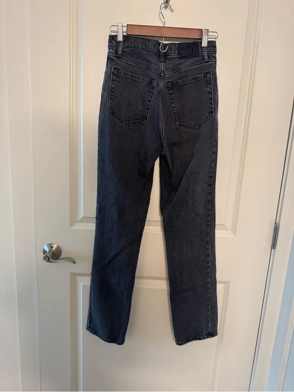 Abercrombie & Fitch The ‘90s Straight Ultra-High Rise Jeans in Washed Black - Image 5