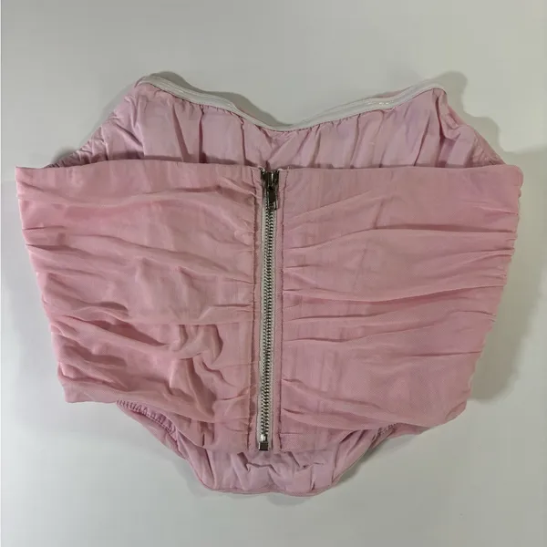 Pink Ruched Corset Size L - Image 4