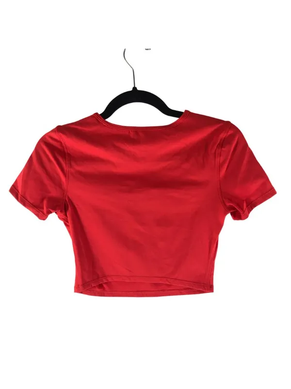 Halara Short Sleeve Cutout Crop Top Stretch Red S - Image 2