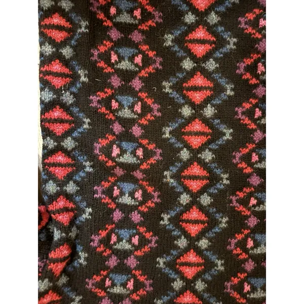 Vintage LL Bean Womens Aztec Print Mock Neck 100% Wool Sweater Size M - Image 6