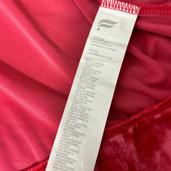 Fabletics Crushed Velour Full Zip Hoodie Jacket Size‎ S Red Strawberry New - Image 11