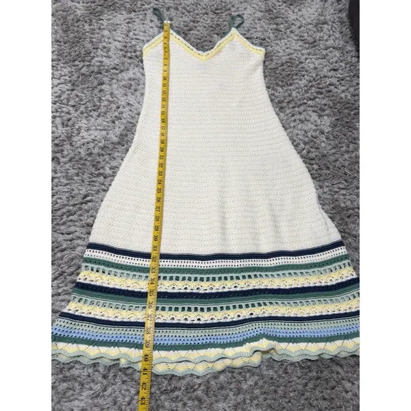 Universal Threads Women’s Crochet Knit Midi Dress Cream Summer Boho Beach Resortwear NWT Size M - Image 10