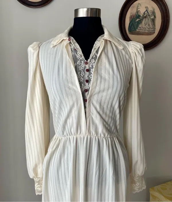 VINTAGE 1970s Edwardian Revival Dress - Image 5