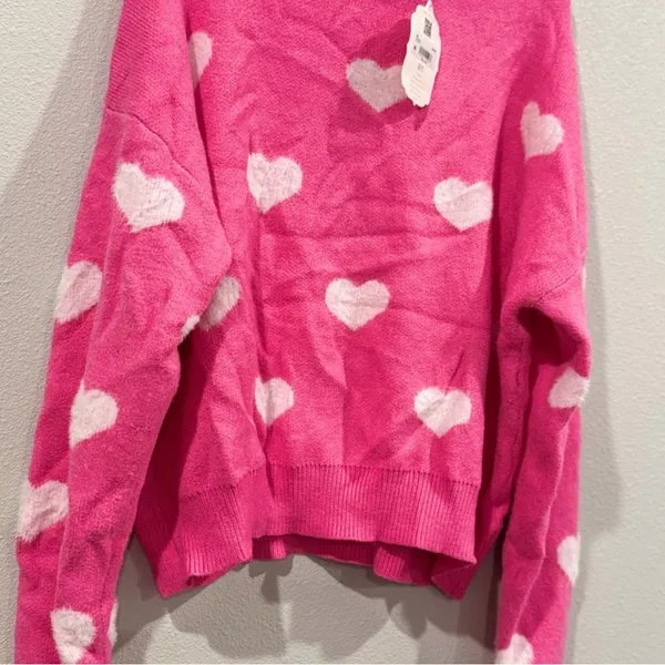 Alter’d State Pink Heart Sweater Size L NWT Cozy Valentine Cottagecore Knit - Image 6