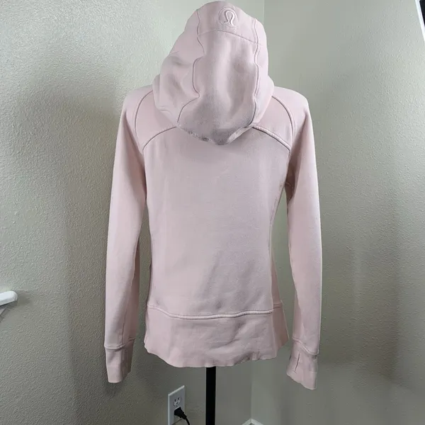 Lululemon Scuba Light Pink Full Zip Hoodie Jacket Women’s Sz 10 W4AWMS - Image 5