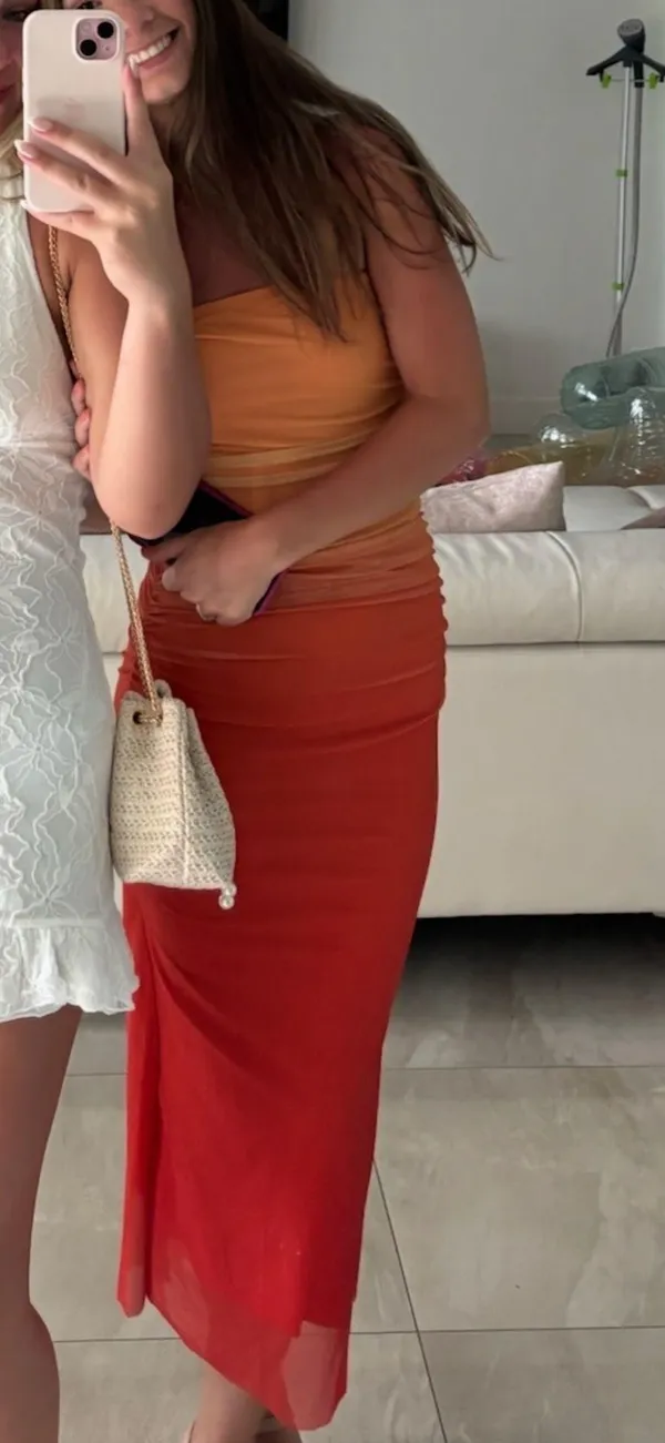 Orange Ombre Midi Dress Size XS - Image 2