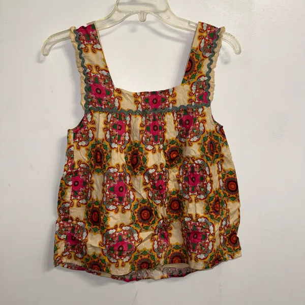 NWT $108 Anthropologie x Let Me Be Cotton Ruffled Square Neck Pullover Tank S - Image 6