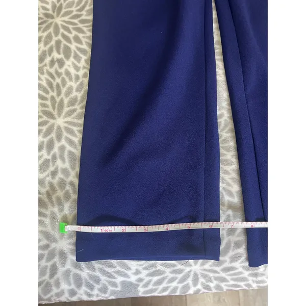 Express Strapless Jumpsuit size 0 Royal Blue Petite Sweetheart Neck Pockets Chic - Image 8