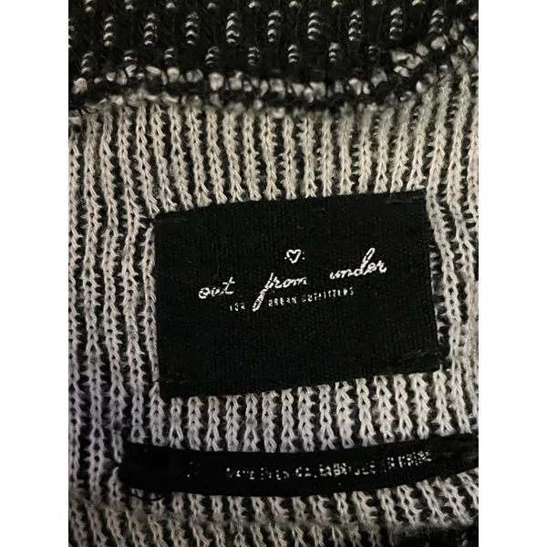 Out From Under Sweater Womens Medium Black Open Knit Turtleneck Cropped Pullover - Image 8