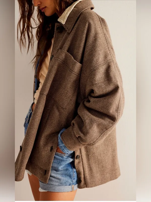 Free People Jessica Shirt Jacket Size L - Image 2
