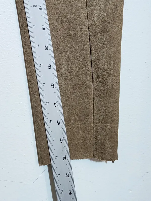 Zara Brown Faux Suede Skinny Ankle Pants Size Medium - Image 8