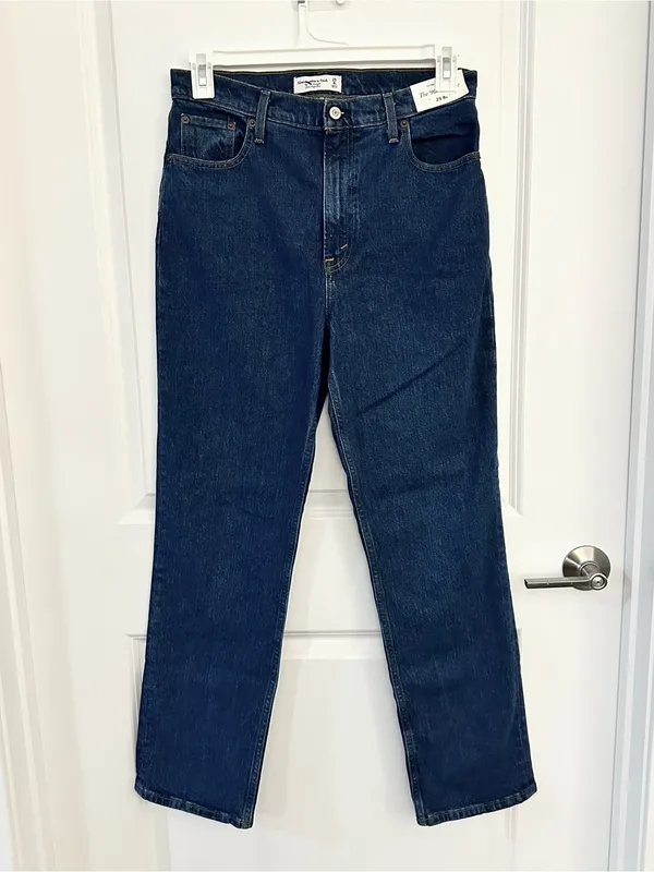 Abercrombie‎ & Fitch The 90s Straight Jean Ultra High Rise Curve Love Size 8/29R - Image 5
