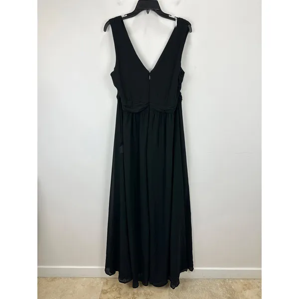 Lulus Thoughts of Hue Black Surplice Maxi Dress Chiffon Formal Evening 1X NWT - Image 5