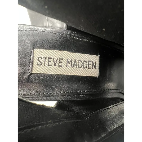 Steve Madden Transfer Faux Leather Peep Toe Booties in Black 7.5 - Image 8