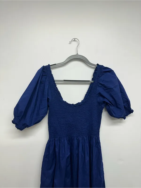 Hill House The Louisa Nap Dress Cobalt Blue Smocked Puff-Sleeve Midi Dress - M - Image 7