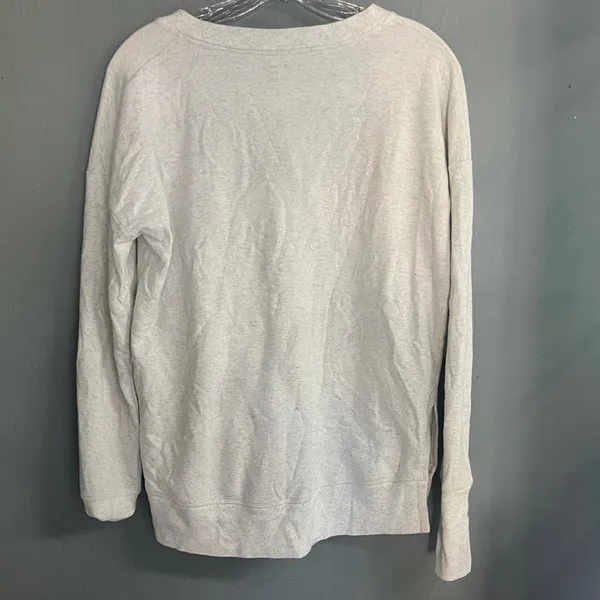 Athleta Gray Long Sleeve Oversized Crewneck Sweatshirt thumb holes small 730 - Image 5