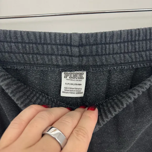 Victoria’s Secret PINK heathered gray elastic Sweatpants jogger small - Image 5