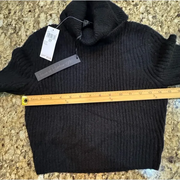 House of Harlow 1960 cropped ribbed knit turtleneck sweater Short Sleeve Size XS - Image 8
