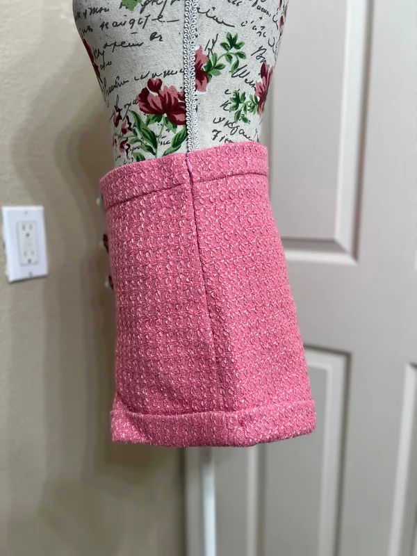 D.INA pink high-waisted tweed short size L - Image 5